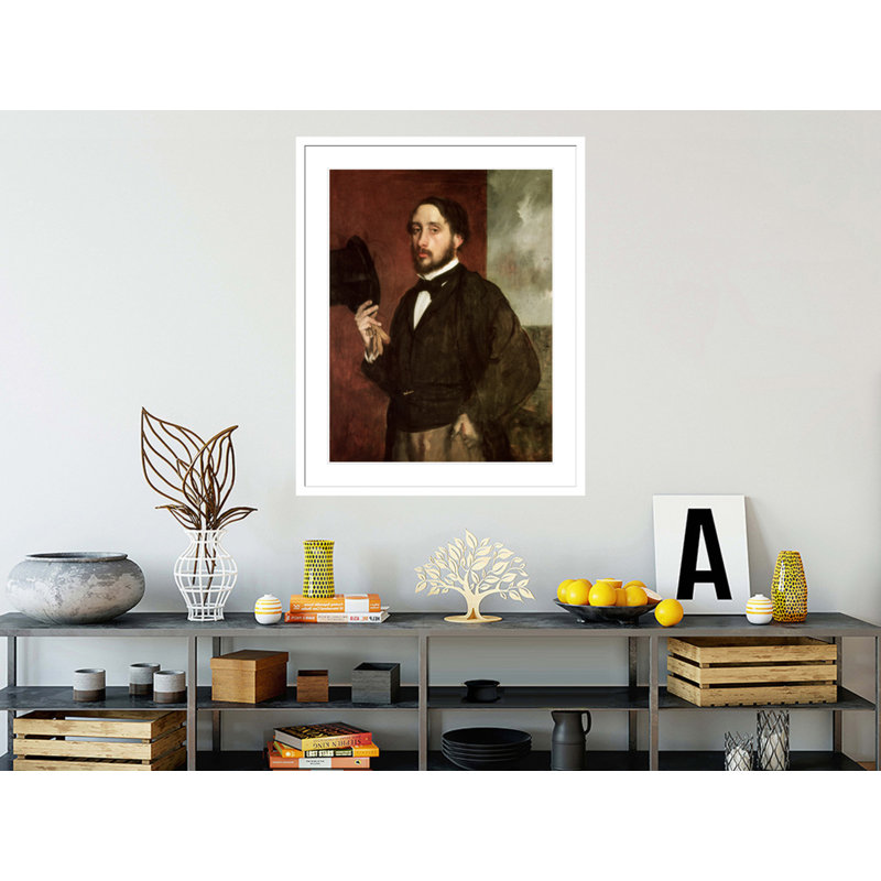 Autoportrait par Edgar Degas - Impression sur toile, H 41,5 po x l 33,43 po