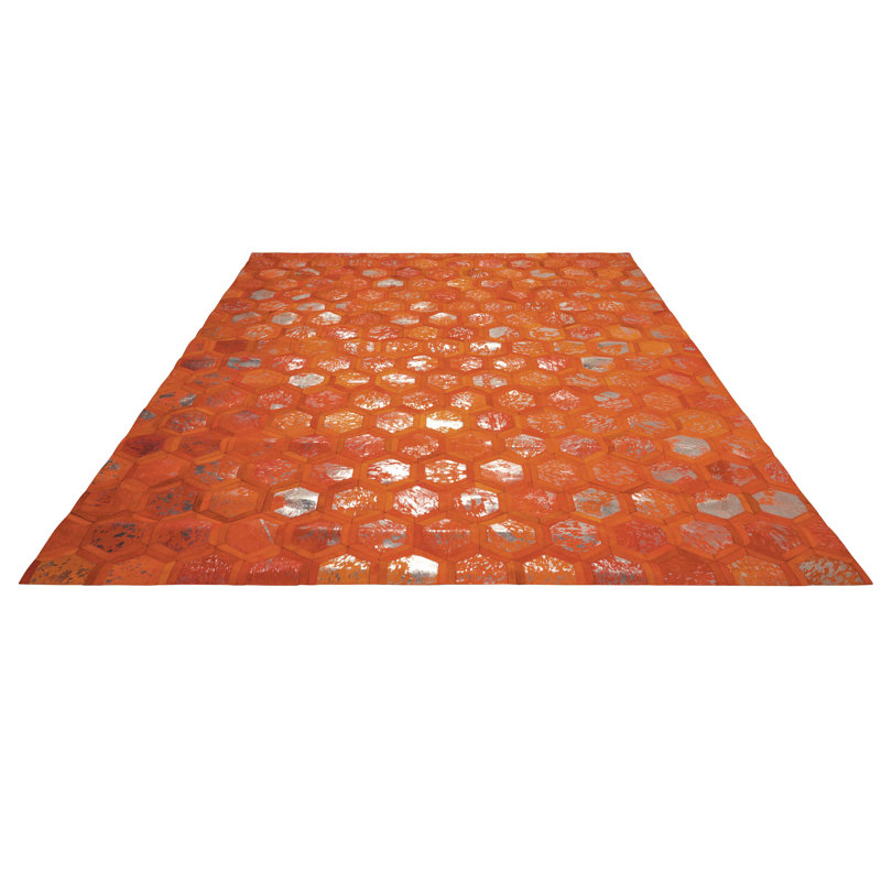 Tapis orange / argenté Tonasket, Rectangle 8 pi x 10 pi