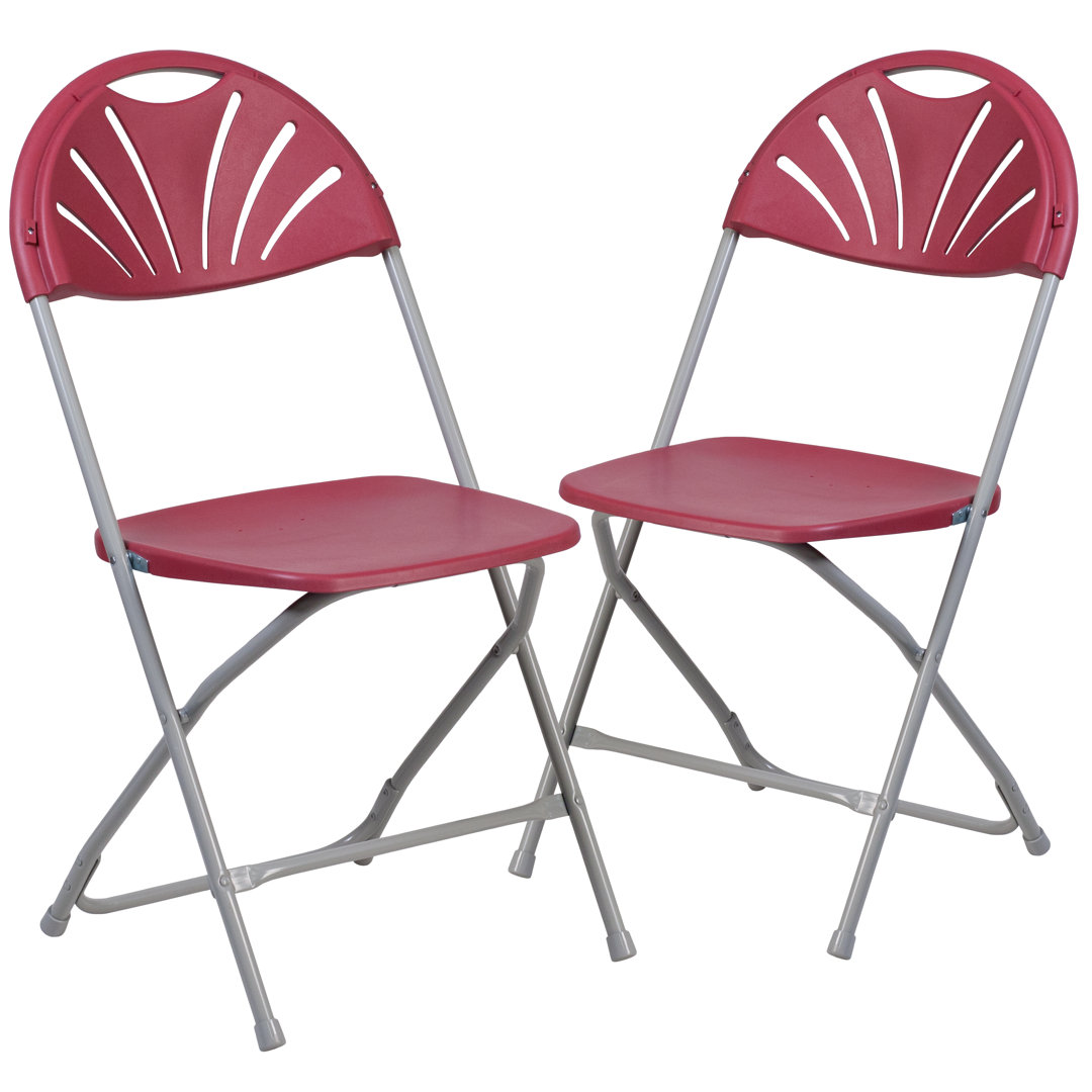 650 lb. Capacity Plastic Fan Back Folding Chair (Set of 2) Inbox Zero 