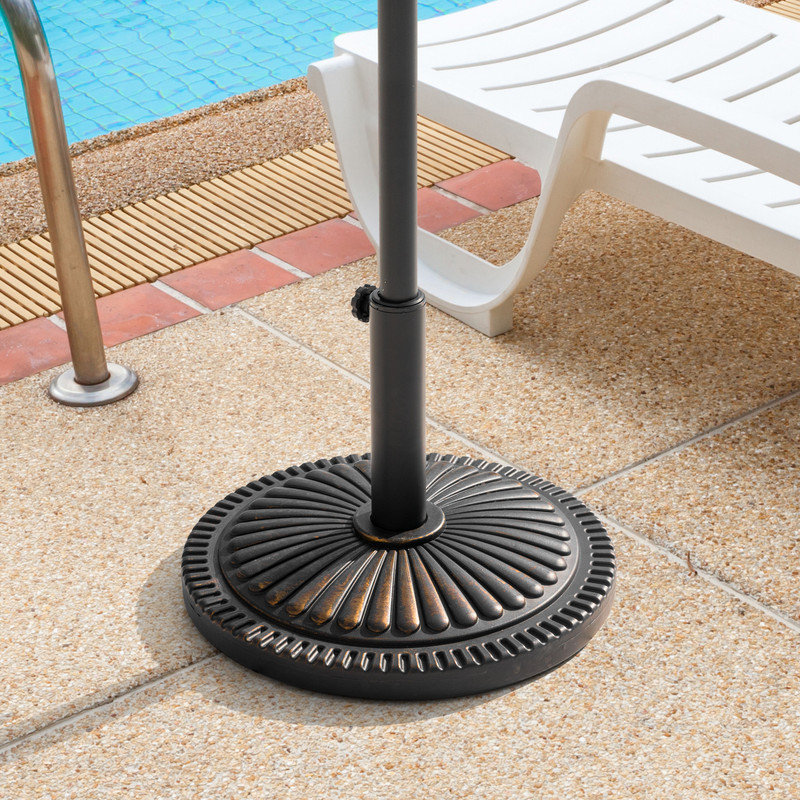 Outdoor 15 kg Round Patio Parasol Base, Polyethylene and Concrete