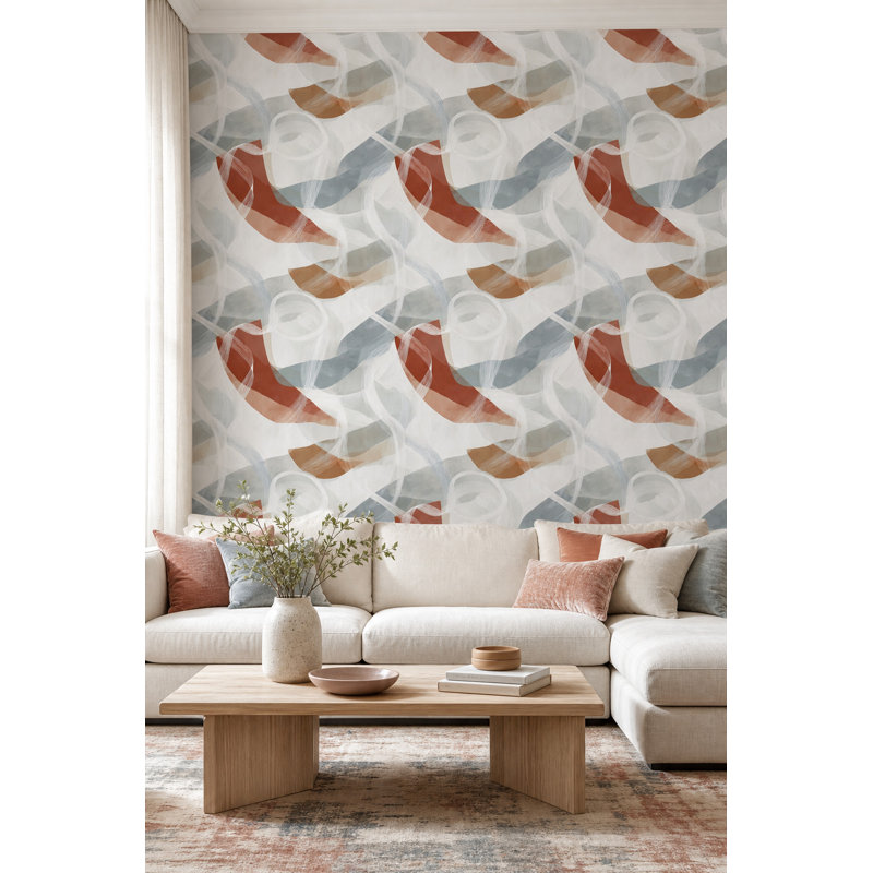 Rouleau double de papier peint organique organique abstrait abstrait moderne, Peel and Stick