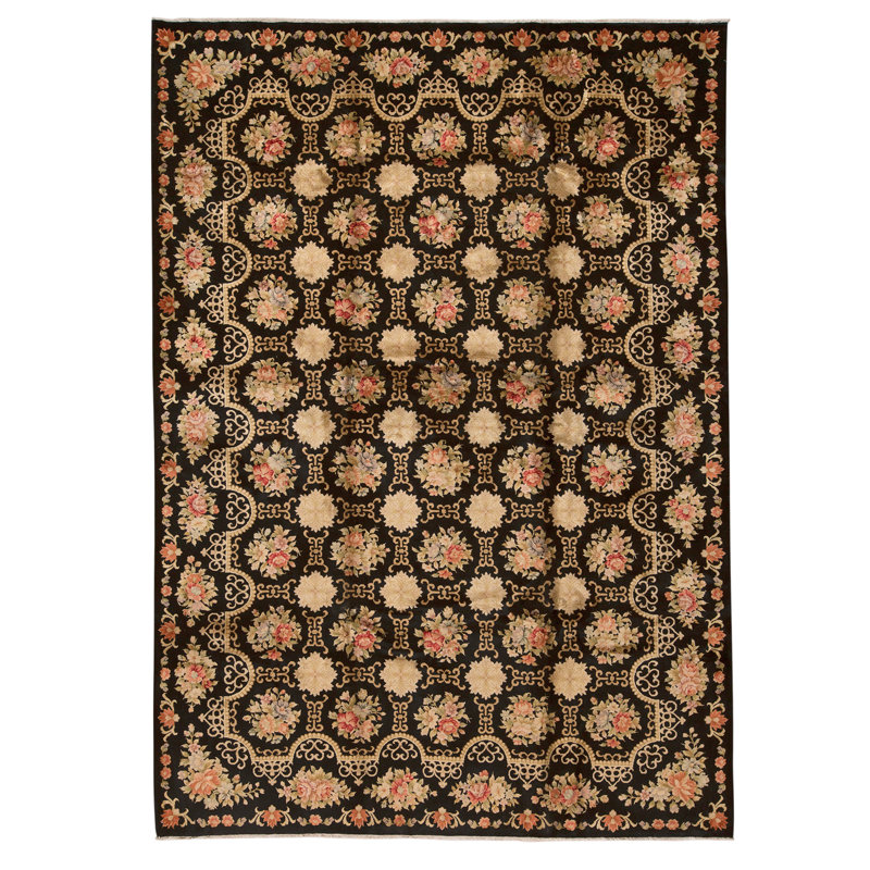 Hand Knotted Area Rug in Black
