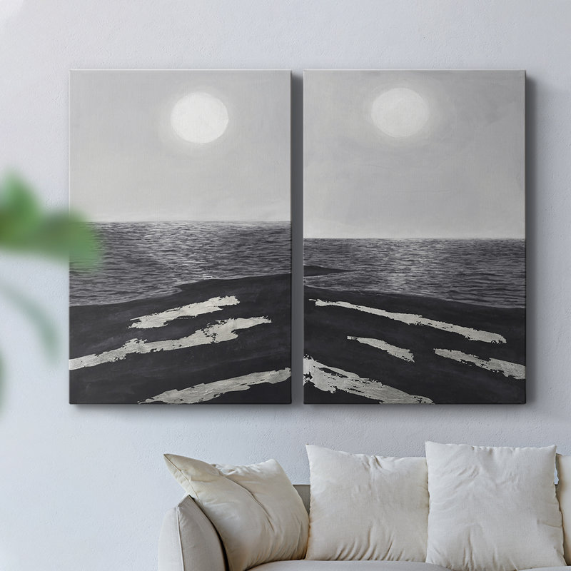 Toile tendue argentée I-Premium Gallery Shoreline - prête à accrocher, H 18 po x l 12 po