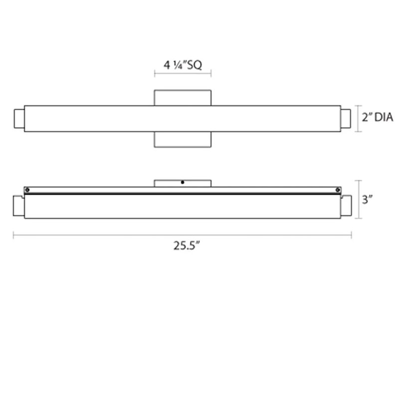 Tubo Slim Dimmable LED Bath Bar, Polished Chrome, Flat
