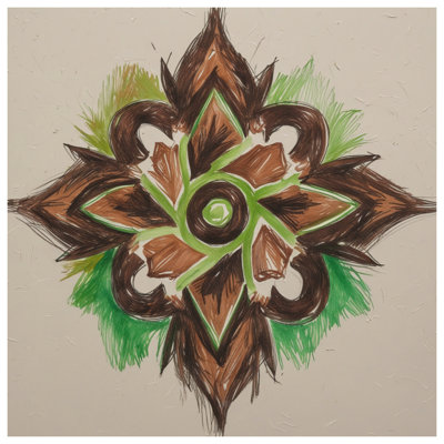 Édredon brun et vert mandala