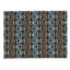 Tapis intérieur / extérieur rectangulaire en polyester tissé à la machine à motif géométrique noir / brun / bleu-1928371426