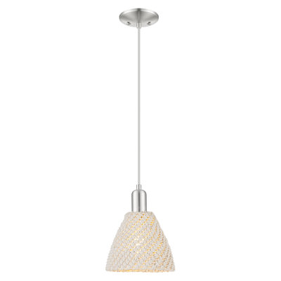 Downtown Urban - Coleena - 1 Light  Cord Hung Mini Pendant - Natural Fiber Shade