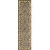 2x10 Blue Hand-Knotted Wool Floral Cartouches Classic Traditional Modern Contemporary Carpet Rug