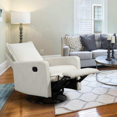 Plush Velvet Manual Swivel Rocker Recliner Chair