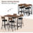 Bar Table Set With 4 Bar Stools PU Soft Seat-1128621528
