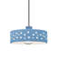 Luminaire suspendu 1 lumière perforé - Bleu ciel - Chrome poli - Ampoule remplaçable - Cordon noir-1436023715-1436023368-1435465142