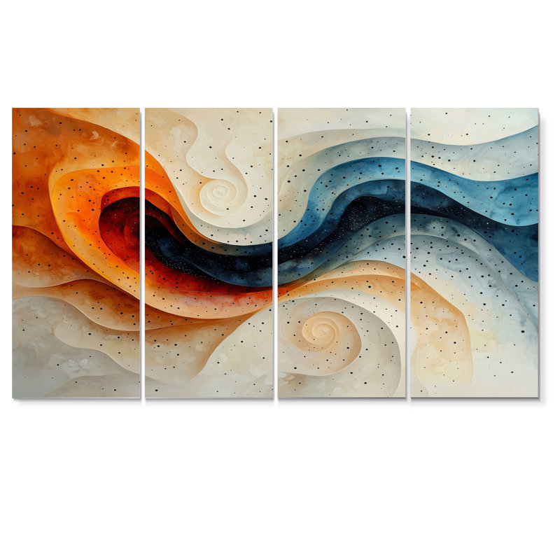 Tiffin - spirales abstraites - art mural moderne, 4, H 32 po x l 64 po