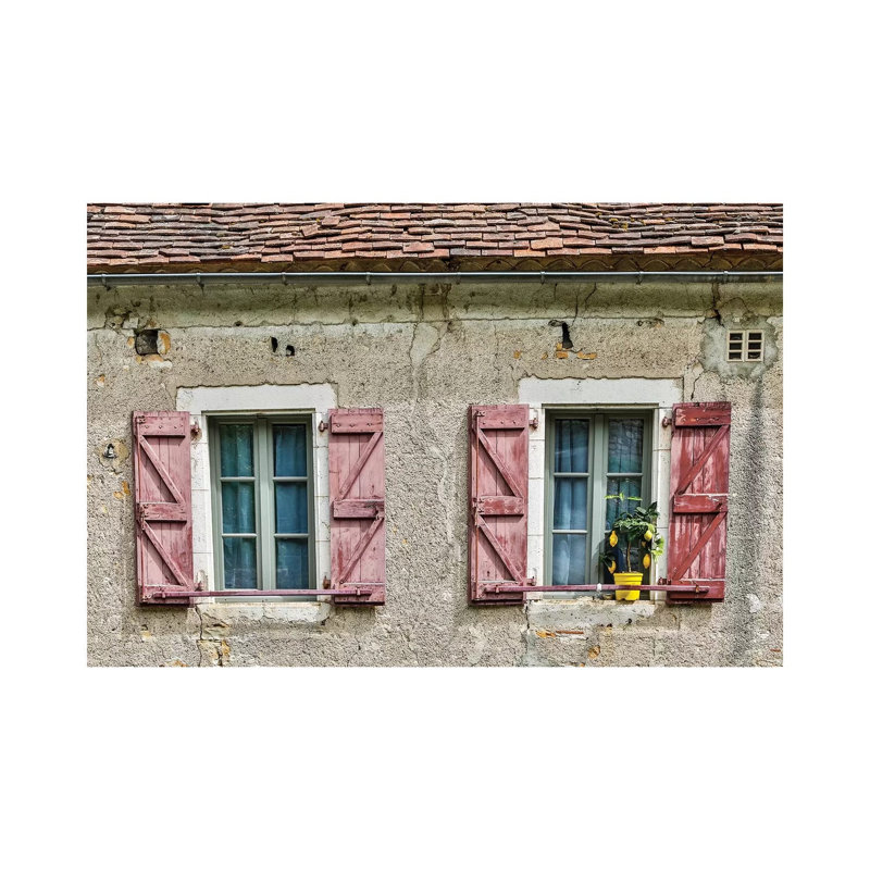 Windows And Shutters, Saint-Cirq Lapopie, France by Hollice Looney - Wrapped Canvas Gallery-Wrapped Canvas Giclée