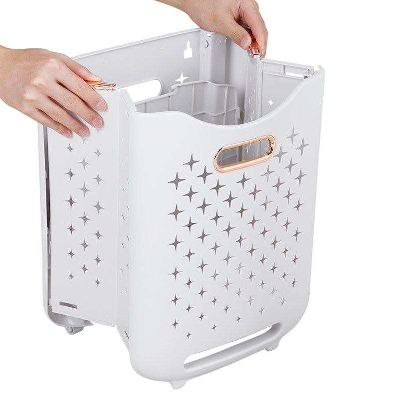 Plastic Laundry Basket with Handles, 76cm H x 39cm W x 29cm D