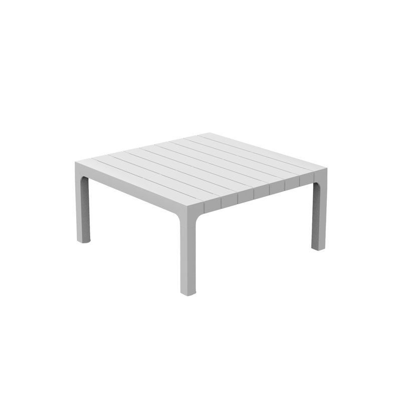 Table d'appoint en plastique Spirz Sun Lounger, Blanc, H 11,25 po x l 23,25 po x P 23,25 po