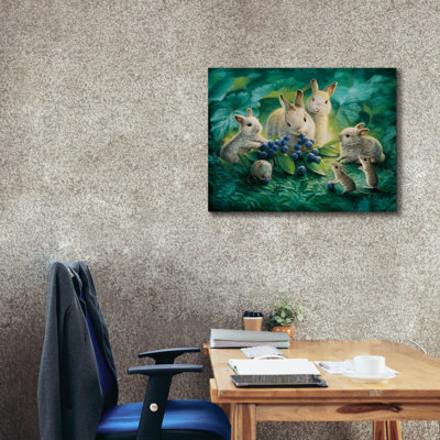 'Blueberry Lunch' by Kirk Reinert, Canvas Wall Art