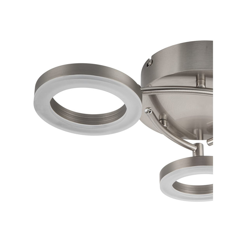 Juni Ring Built-in, Integrated LED Modern Ceiling Flush Light - Matt Nickel, 3,000K Neutral white