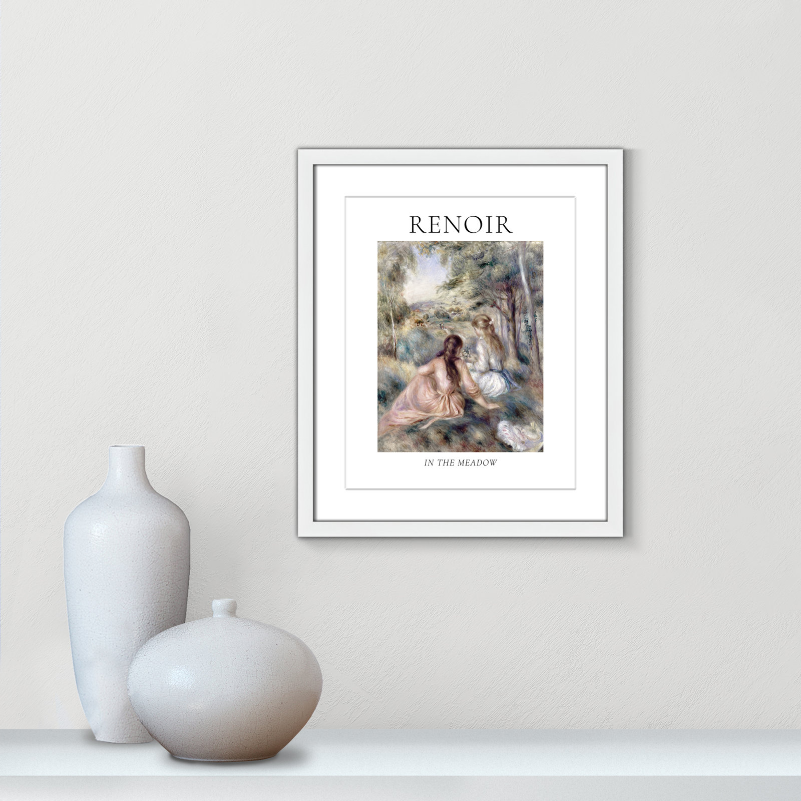 Old Masters Collection "In the Meadow" Print, Yes, 19" H x 16" W x 1.25" D, White Single Picture Frame