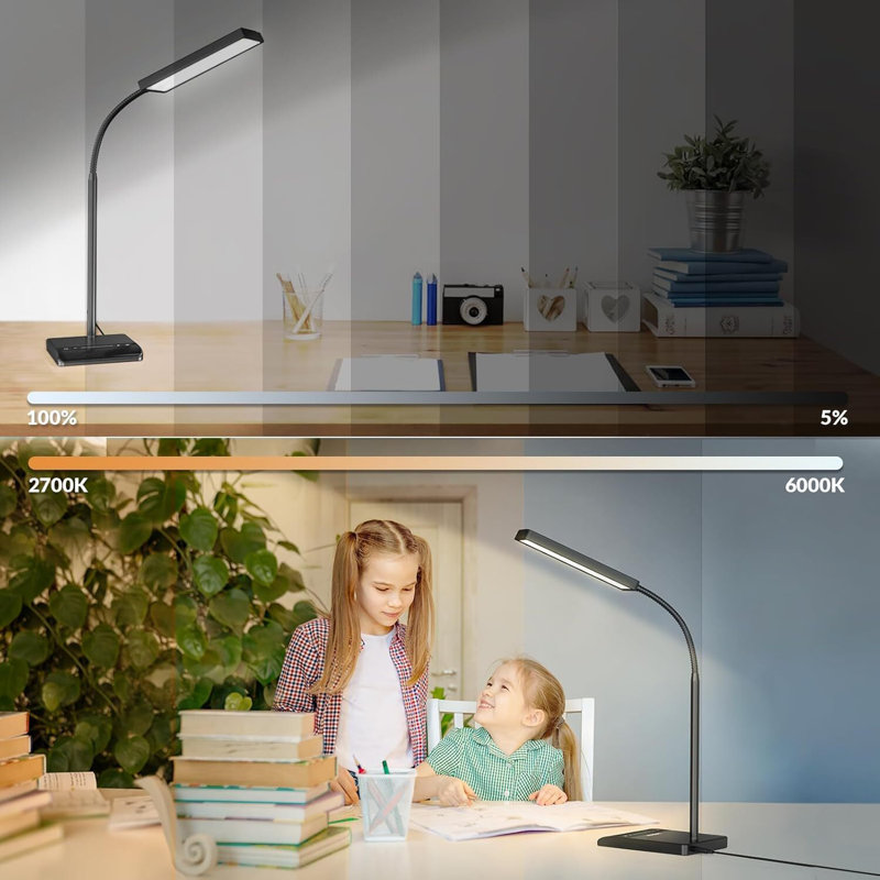LEPOWER LED Desk Lamp, 800LM LED Touch Desk Lamp For Home Office, 12W 50 Lighting Modes Eye-Caring Reading Lamp Gooseneck Lamp