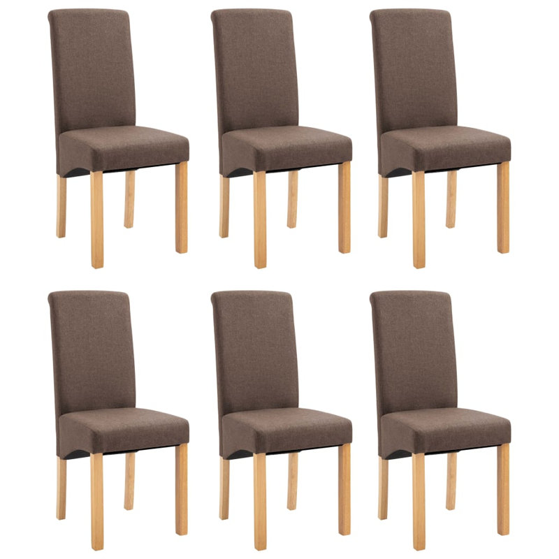 Chaise d'appoint rembourrée avec structure en bois, Brun, 6