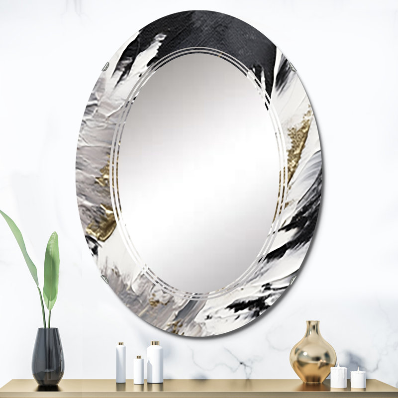 Zirafete - Miroir mural moderne ovale, 36 po x 24 po