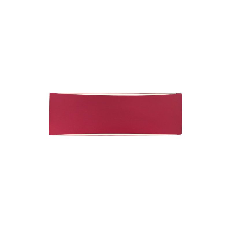 Applique murale en céramique Beda, Incandescent, H 5 po x l 16 po x P 4 po, Cerise