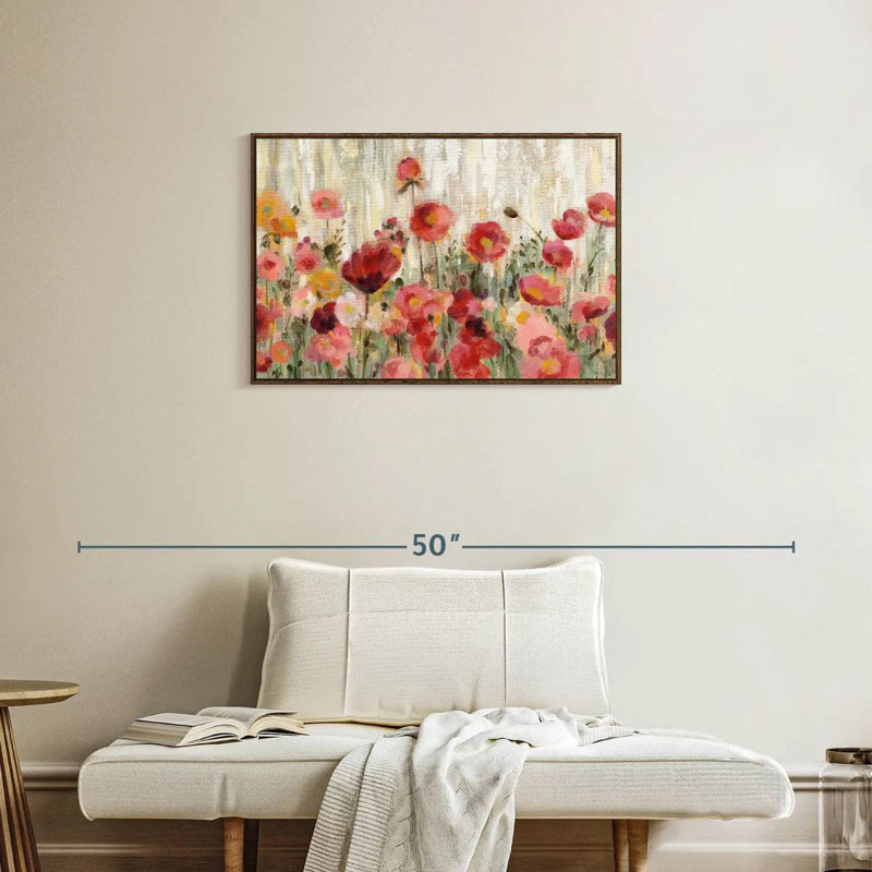 Fleurs saupoudrées, Cadre flottant noyer, 31 po x 21 po