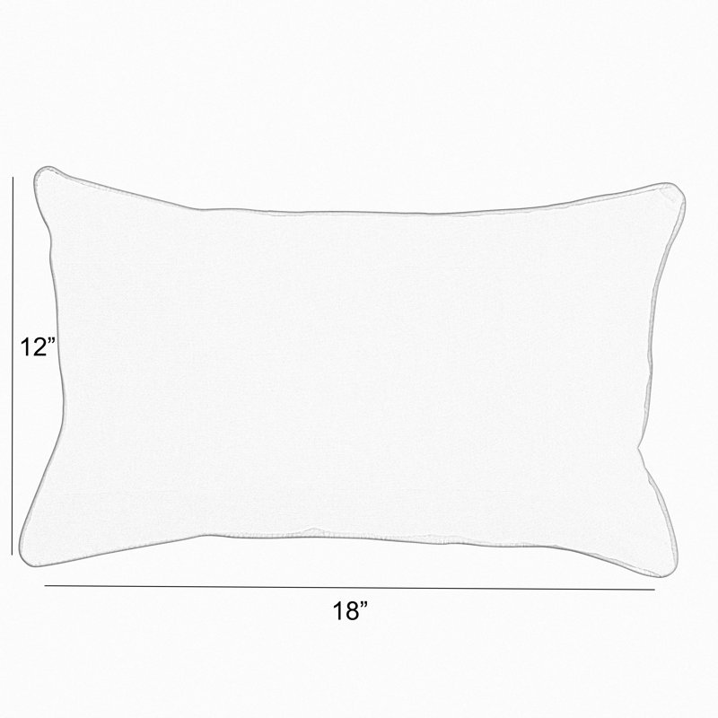  Ensemble 2 pièces de housse de coussin rectangulaire et insert, H 12 po x l 18 po