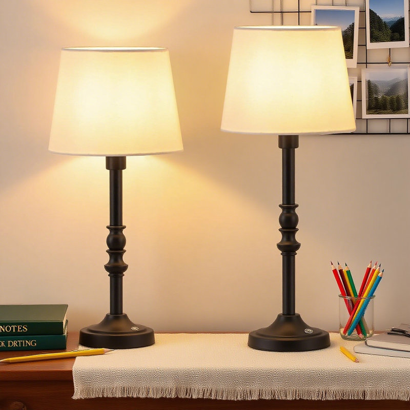 Rechargeable Cordless Led Table Lamp Set Of 2 With 4-Level Stepless Dimmer, Portable Desk Night Light For Bedroom, Dining Room, Office And Patio