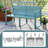 Patio Loveseat 2-Person Bench w/ Curved Backrest Slatted Design for Backyard Blue-1345272352