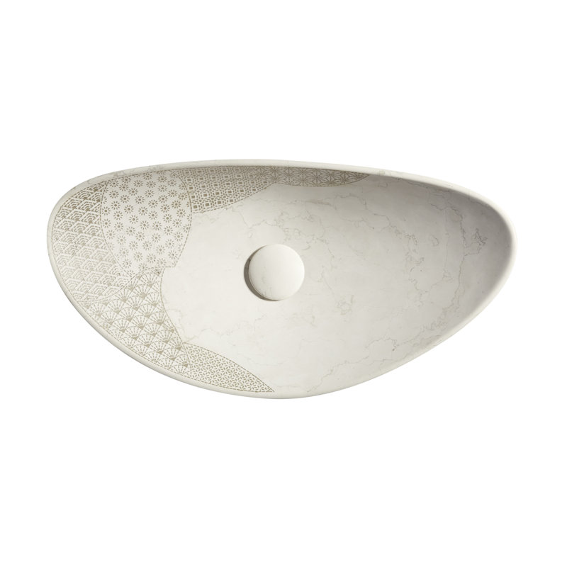 KOHLER Kensho, ARTIST EDITIONS Asymmetrical Oval Vessel Bathroom Sink, Biancone