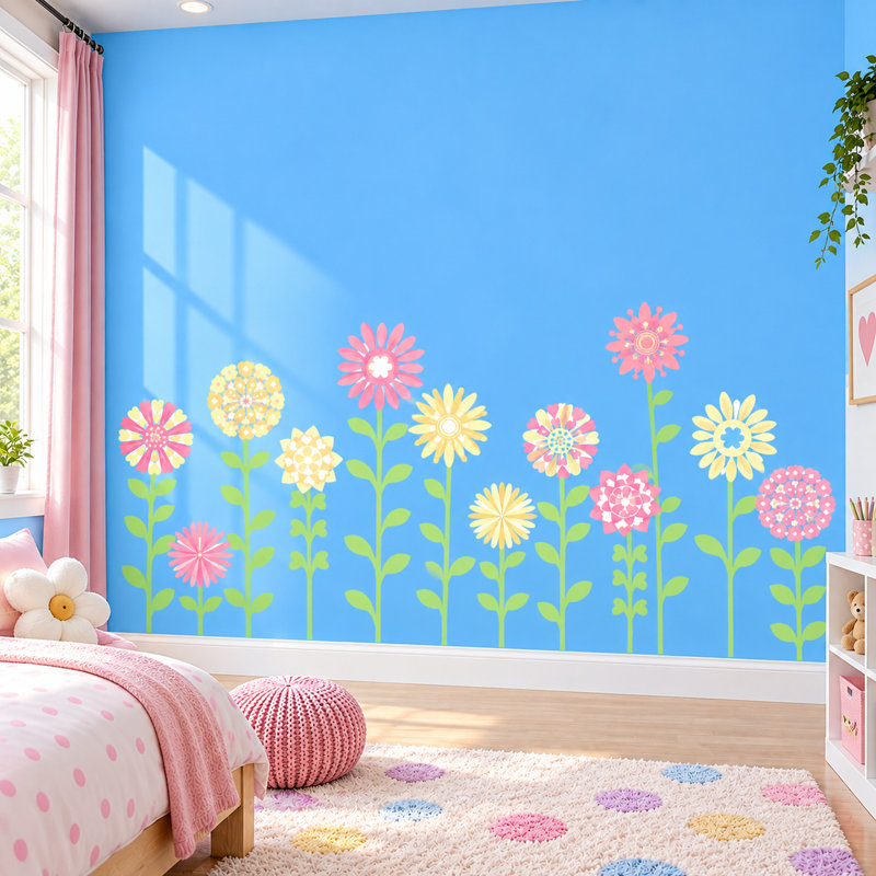 Plants & Flowers Non-Wall Damaging Wall Decal, Scheme C