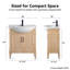 Ensemble de meuble-lavabo simple autoportant 30 po avec plateau en céramique Arlowene-999969615-1000181001