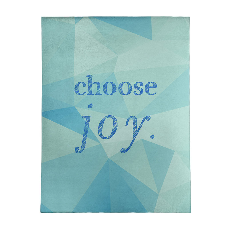 Tapis en simili-faux gemme choose à joie citation, Rectangle 8 pi x 10 pi