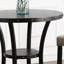 Table de bar 36 po avec tête cloutée - plateau en bois et structure en métal