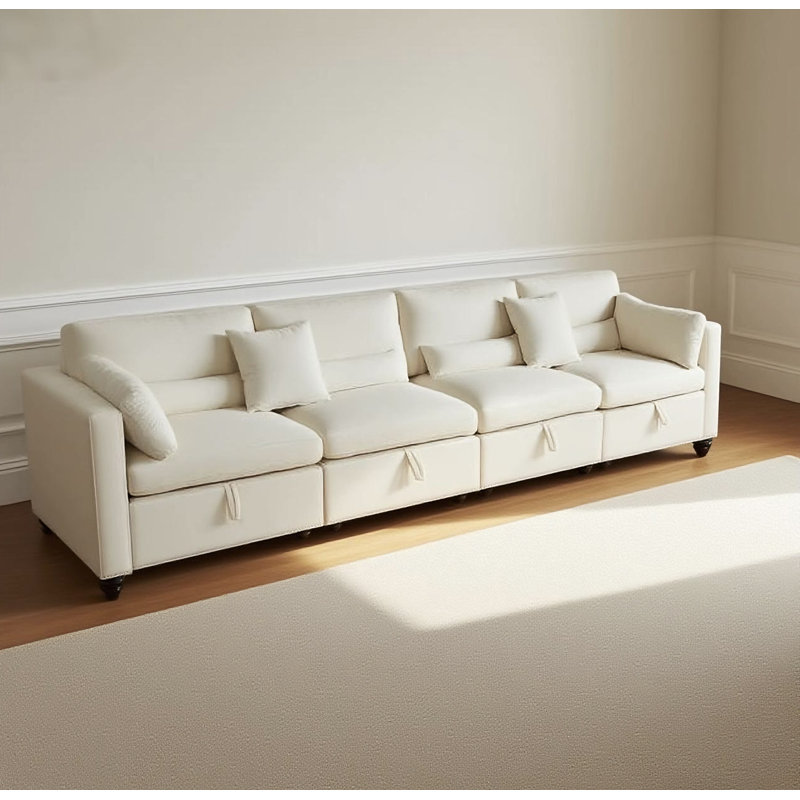 Canapé modulaire modulaire moderne avec accoudoirs rembourrés et rembourrés et modulaire réversible de 145 po de largeur (sans repose-pieds)