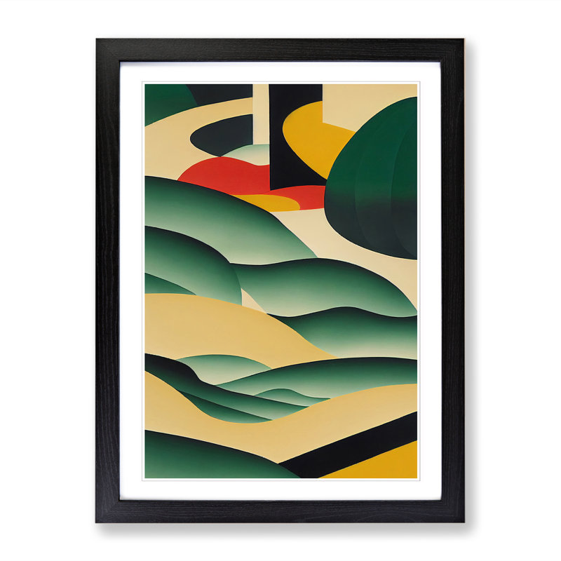 FRM-V0523-29X Abstract Stream - Single Picture Frame Print, Black Framed, 64cm H x 46cm W x 2cm D