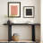 Modern Console Table With Geometric Shape Structure And Wood Grain-537937165