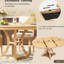 Ensemble de salle à manger vintage 5 pièces comprenant une table et quatre chaises, plateau extensible, fini placage chêne, structure robuste, dossiers ergonomiques, grande capacité de charge, style rétro, avec 4 chaises rembourrées, capacité naturelle et adaptable.