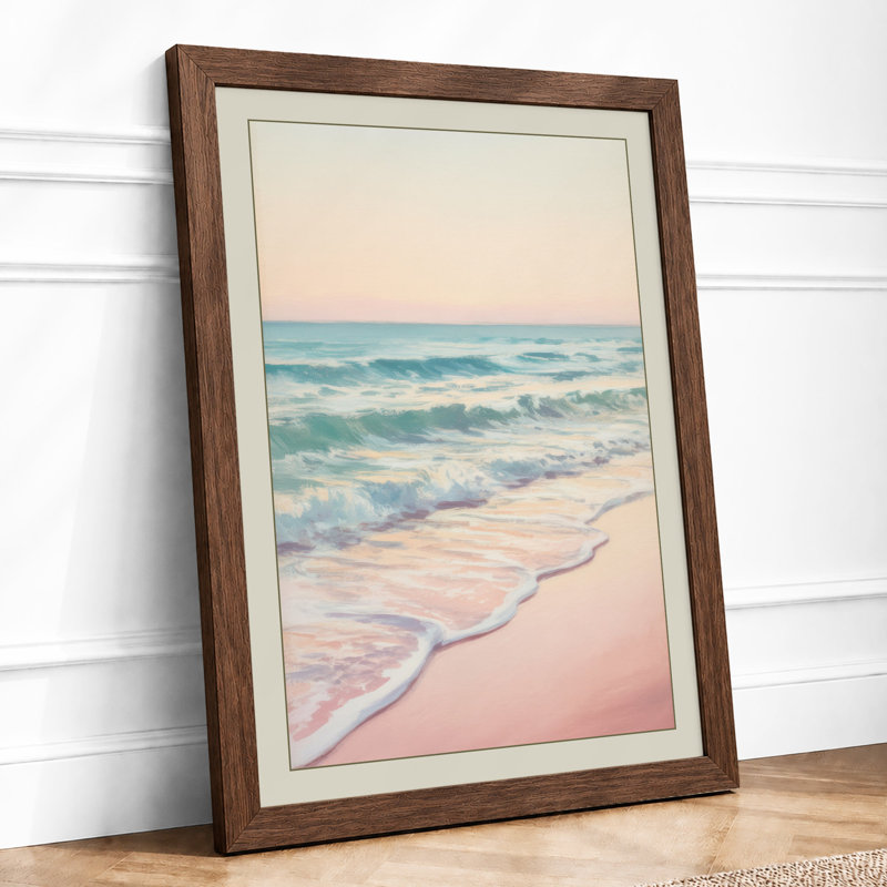 Waves at Daybreak Coastal - Framed Print, A3 - 42.0 x 29.7 cm, Walnut