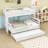Twin XL over Queen Wooden Bunk Bed with Trundle and Guardrails-1534729459