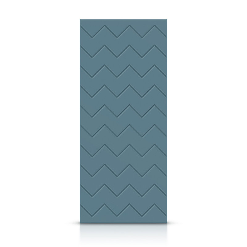 Porte standard à panneaux en bois massif manufacturé, Bleu dignité, 42 po x 80 po