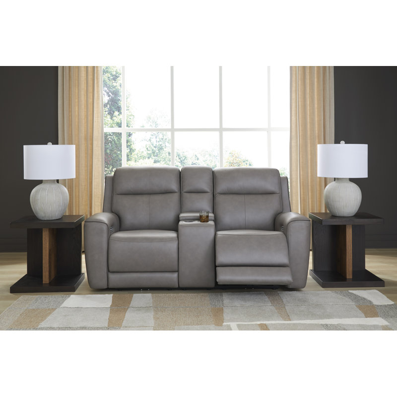Valdivia Power Reclining Loveseat With Console, Gray
