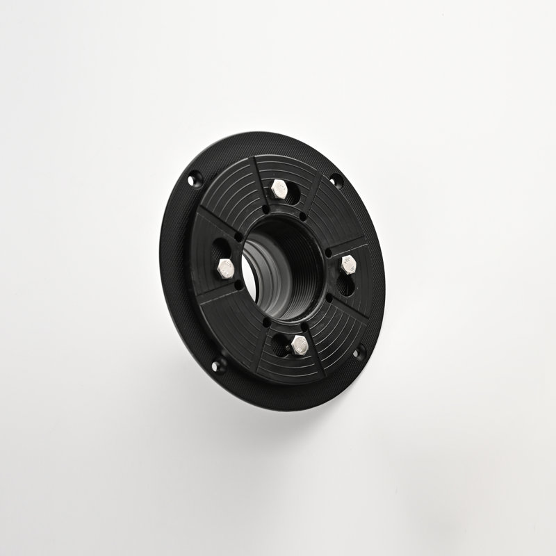 Bride de base de bonde de douche ronde, 16,5 x 16,5 cm, ABS, noir mat