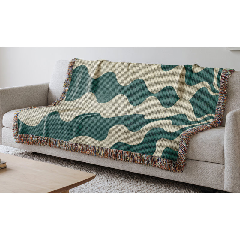 Jeté en mélange de coton Sunbeam, Sarcelle, L 60 po x l 60 po