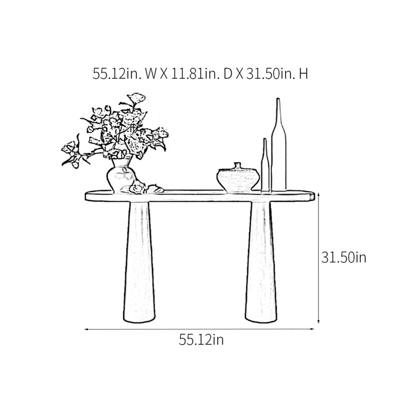 Console Modern Minimalist, H 31,5 po x l 55,12 po x P 11,81 po