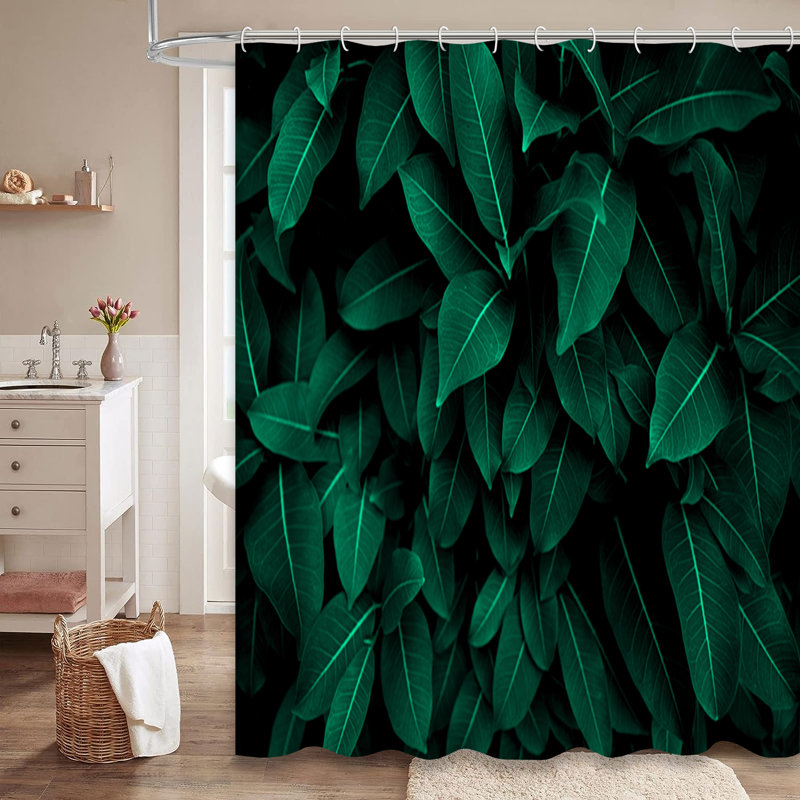 Rideau de douche avec 12 crochets Fresh Green, L 72 po x l 72 po