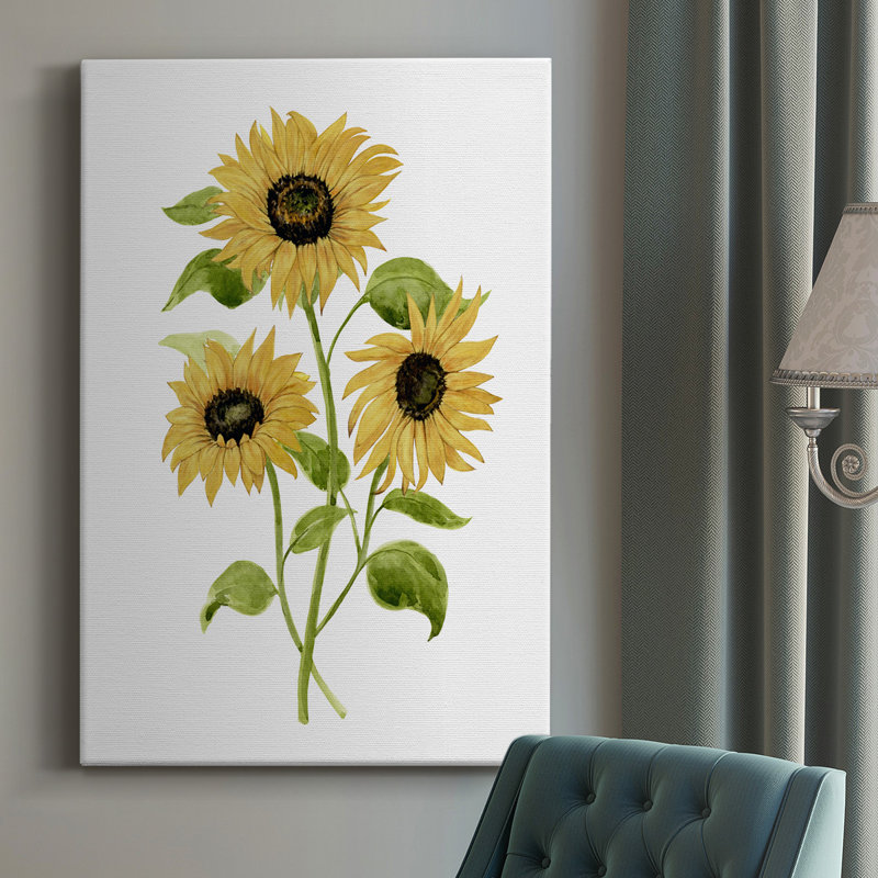 Tournesol Trio I - impression sur toile tendue, L 40 po x H 60 po
