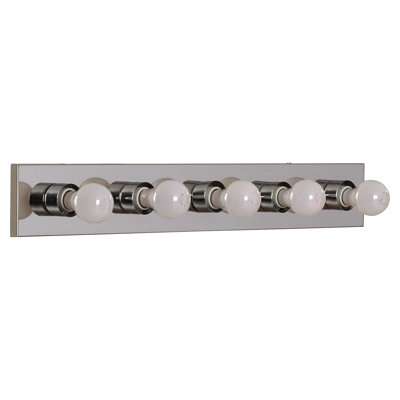 Generation Lighting 5-light Dimmable Bath Bar In Brushed Stainless