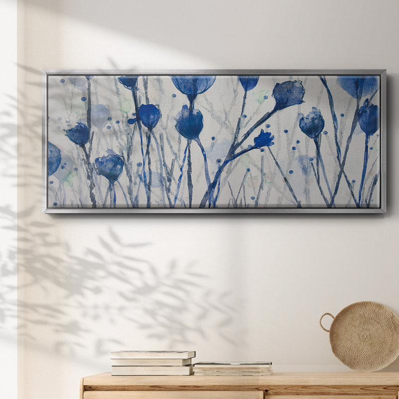 Jardin bleu - Toile encadrée, H 8 po x l 20 po